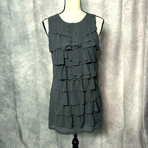 Kind Like Love Gray Ruffle Tiered Sleeveless Dress - size Small